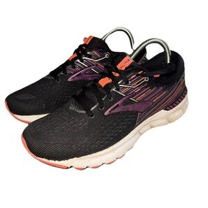 Brooks Adrenaline Black Purple Coral Women Size 10 Running Shoes